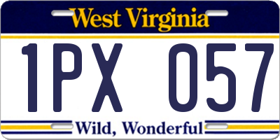 WV license plate 1PX057