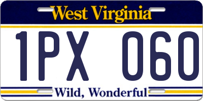 WV license plate 1PX060