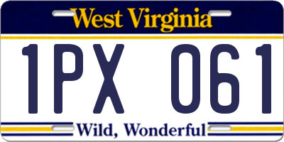 WV license plate 1PX061