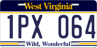 WV license plate 1PX064
