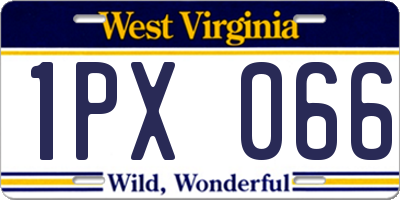 WV license plate 1PX066