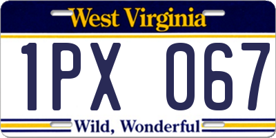 WV license plate 1PX067
