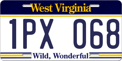 WV license plate 1PX068