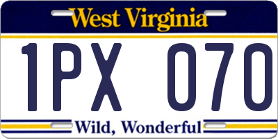 WV license plate 1PX070
