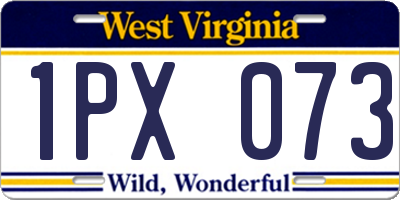 WV license plate 1PX073