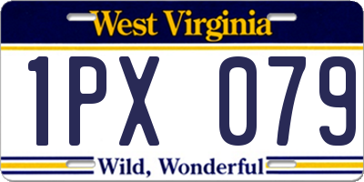 WV license plate 1PX079