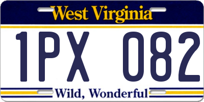 WV license plate 1PX082