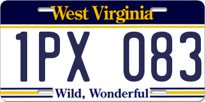 WV license plate 1PX083