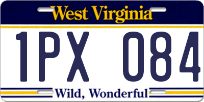 WV license plate 1PX084