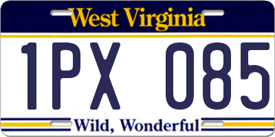 WV license plate 1PX085
