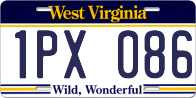 WV license plate 1PX086