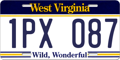 WV license plate 1PX087