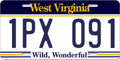 WV license plate 1PX091