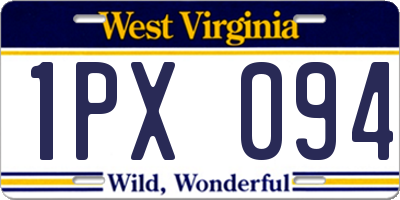 WV license plate 1PX094