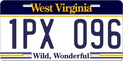 WV license plate 1PX096