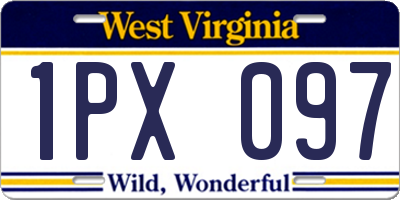 WV license plate 1PX097