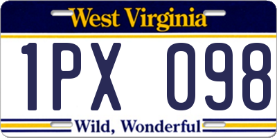 WV license plate 1PX098