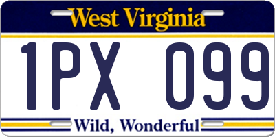 WV license plate 1PX099