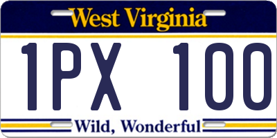 WV license plate 1PX100