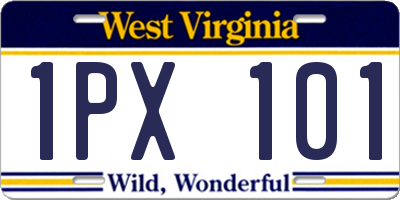 WV license plate 1PX101
