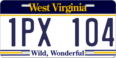 WV license plate 1PX104