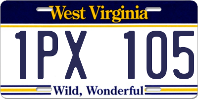 WV license plate 1PX105