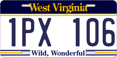 WV license plate 1PX106