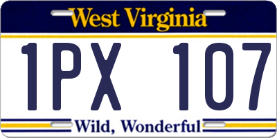 WV license plate 1PX107