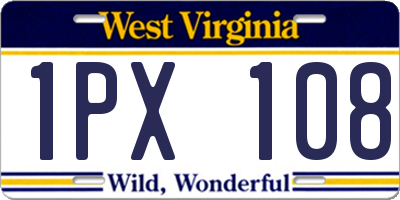WV license plate 1PX108