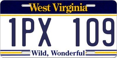 WV license plate 1PX109