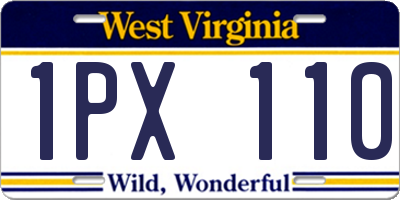 WV license plate 1PX110