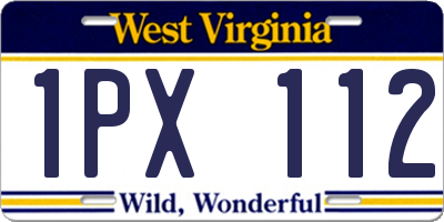 WV license plate 1PX112