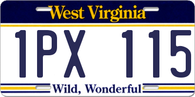 WV license plate 1PX115