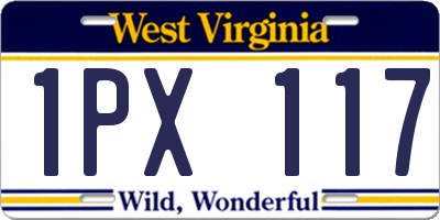 WV license plate 1PX117