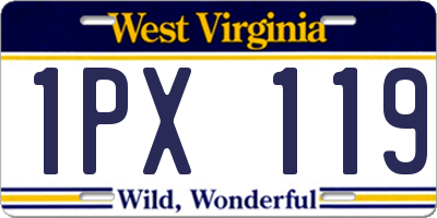 WV license plate 1PX119