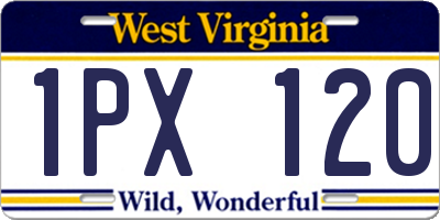 WV license plate 1PX120