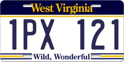 WV license plate 1PX121