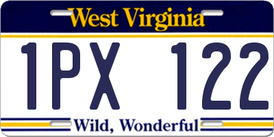 WV license plate 1PX122