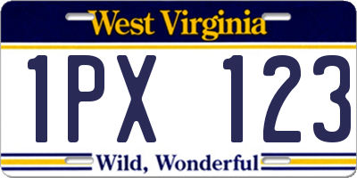 WV license plate 1PX123