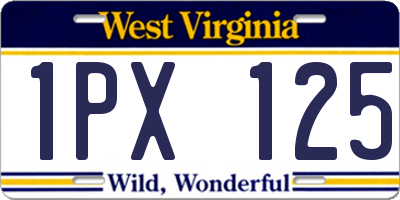 WV license plate 1PX125