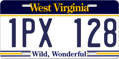 WV license plate 1PX128