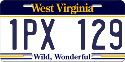 WV license plate 1PX129