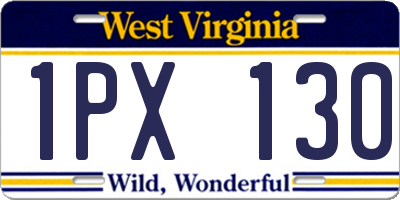 WV license plate 1PX130