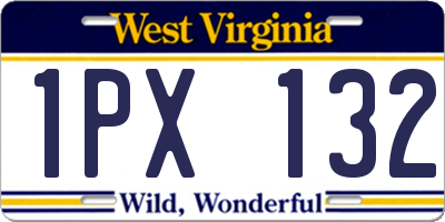 WV license plate 1PX132