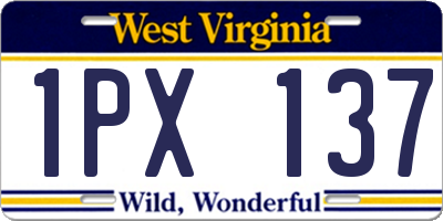 WV license plate 1PX137