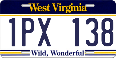 WV license plate 1PX138