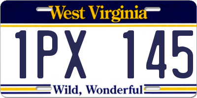 WV license plate 1PX145