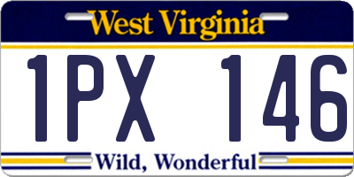WV license plate 1PX146