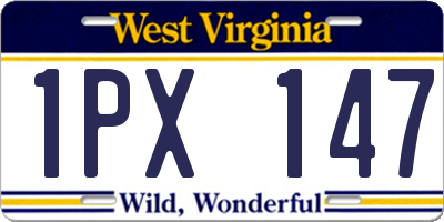 WV license plate 1PX147