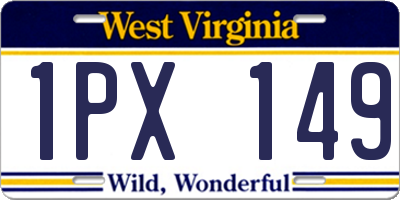 WV license plate 1PX149